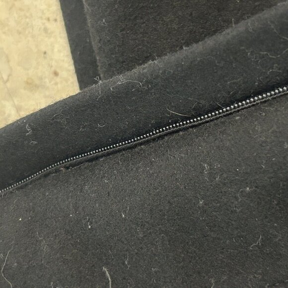 Cole Haan Black Wool Blend Gold Zipper Detail Overcoat Size 6 - Picture 3 of 11